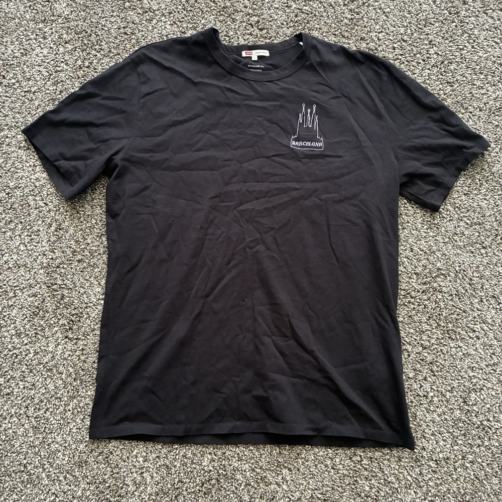 Levi's Men's XL Black Barcelona Graphic Short Sleeve T-Shirt